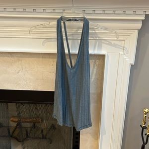 Blue open back free people top